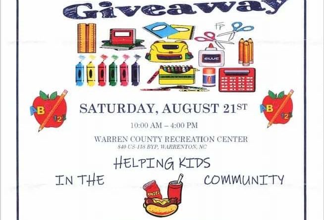 school supply giveaway warrenton warren county north carolina nc