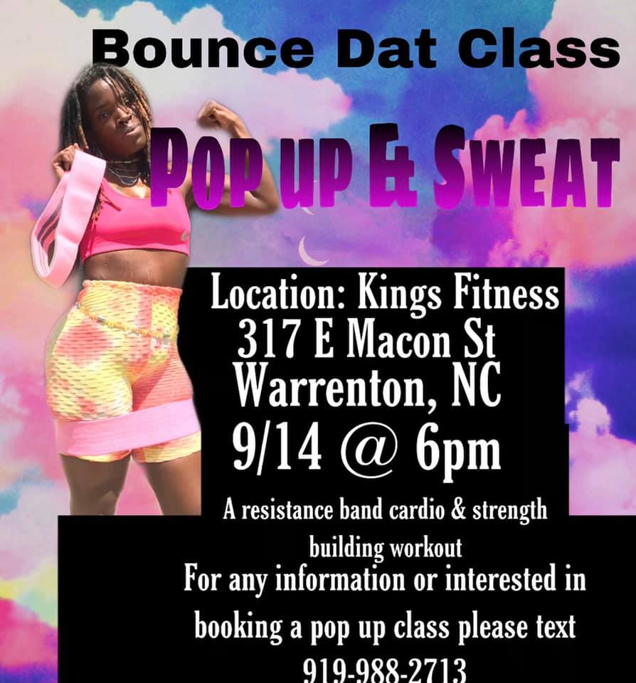 bounce dat class pop up kings fitness exercise warrenton warren county nc