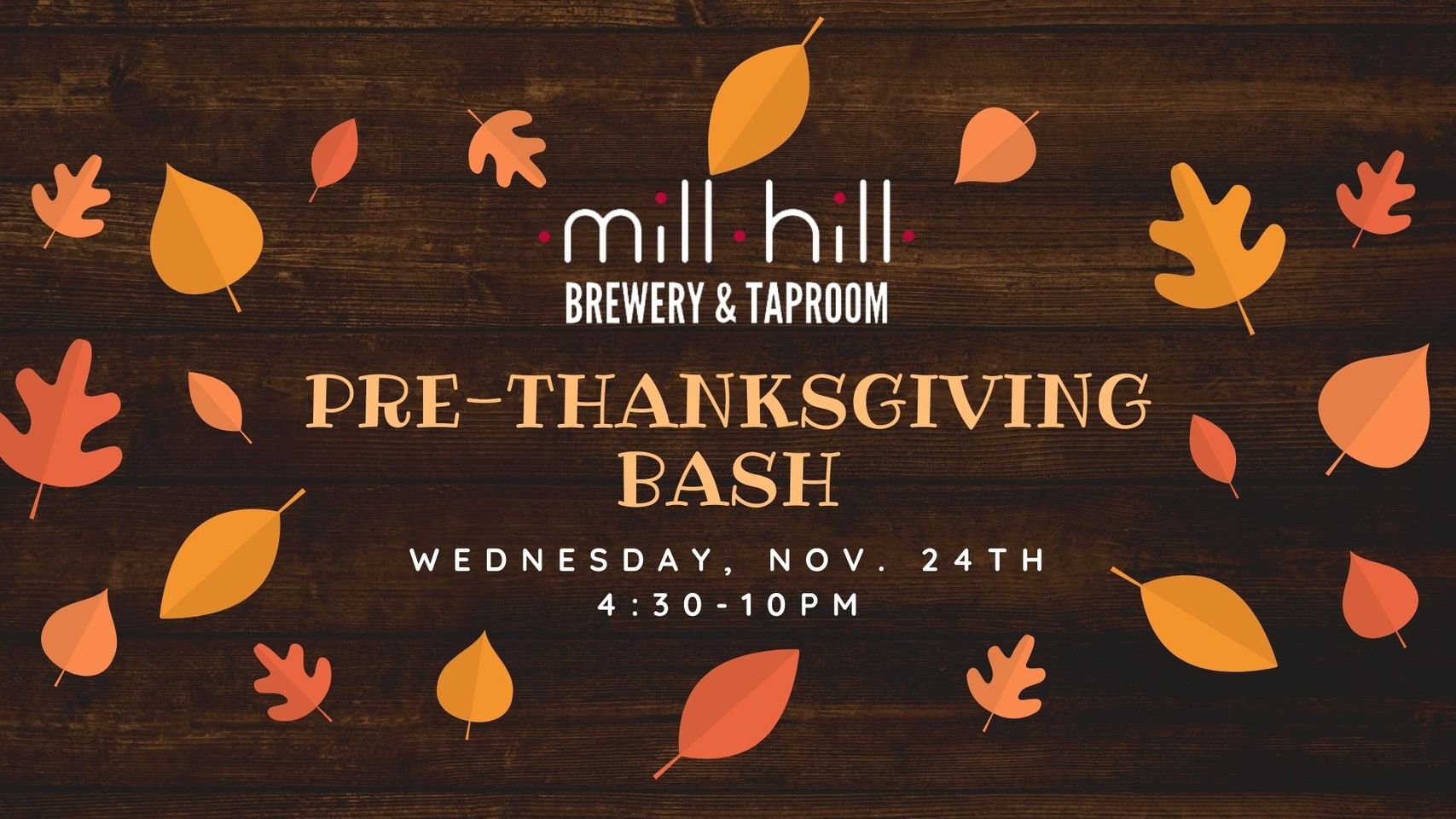 mill hill taproom pre thanksgiving bash november 2021