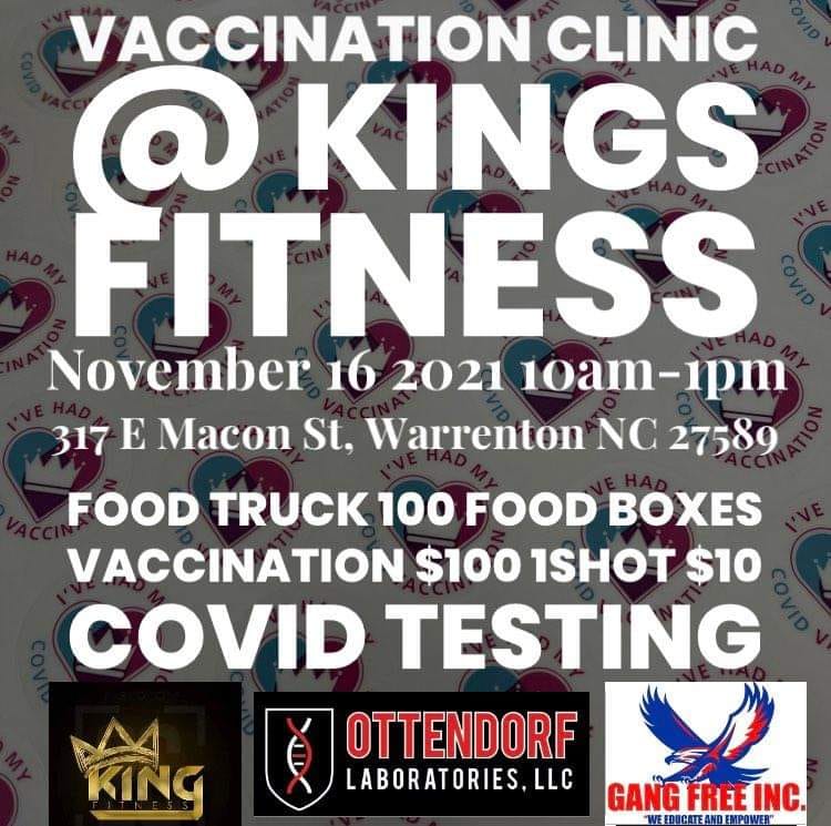 vaccination clinic kings fitness warrenton nc 11 16 2021