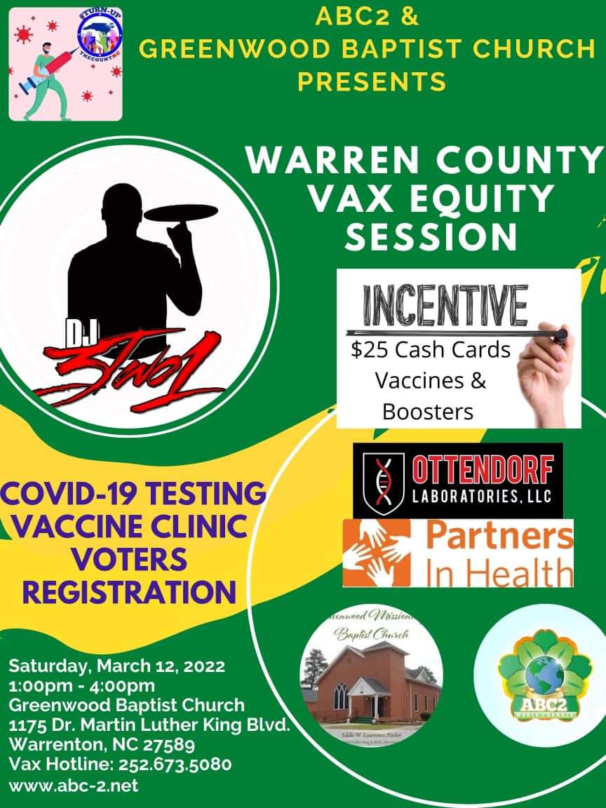 covid19 testing vaccine clinic voter registration greenwood baptist church warrenton march 2022
