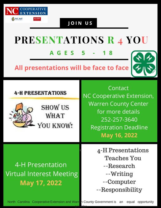 4h presentations warren county cooperative extensions may 17 2022