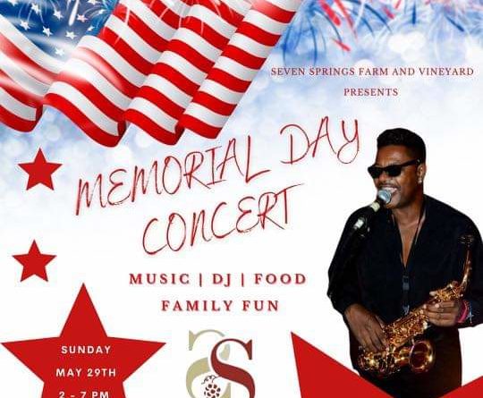 memorial day concert seven springs farm vineyard norlina nc