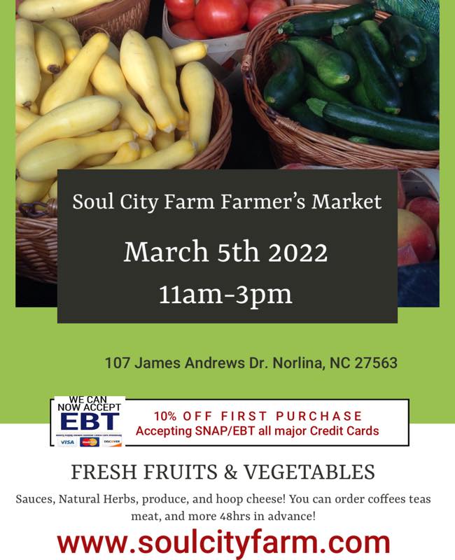 soul city farm farmers market march 5 2022