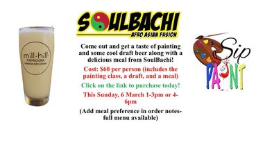 soulbachi sip and paint mill hill taproom march 6 2022