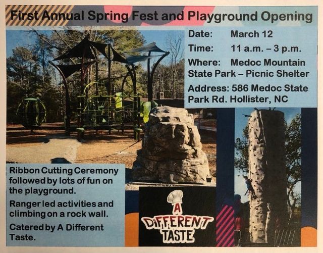 spring fest playground opening medoc mountain park hollister nc