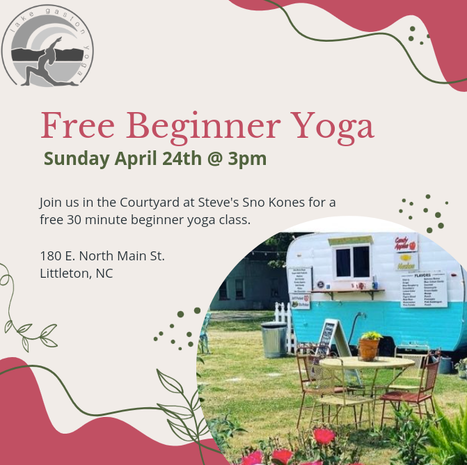 beginner yoga lake gaston littleton nc