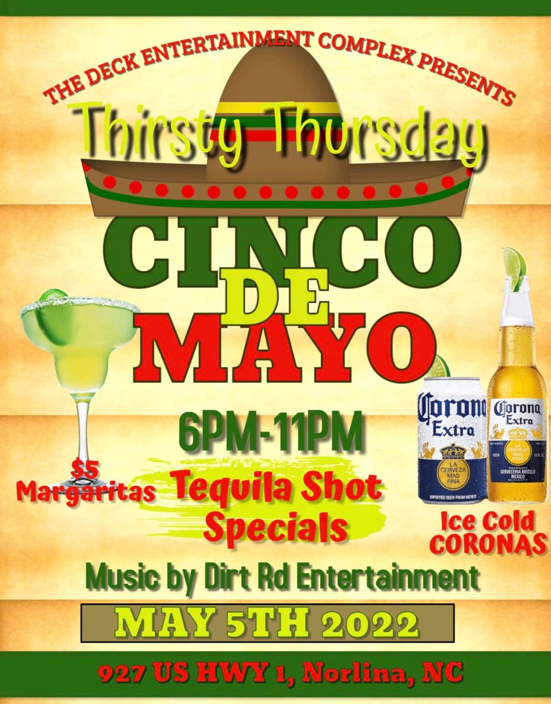 cinco de mayo deck entertainment complex norlina nc 2022