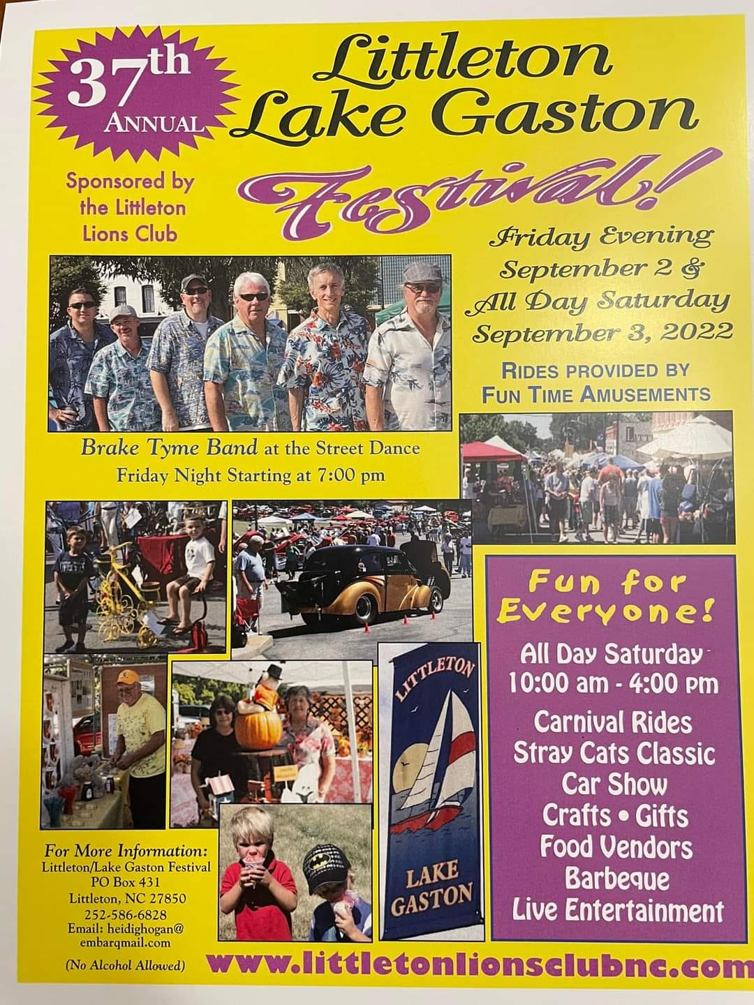 littleton lake gaston festival nc september 2 3 2022