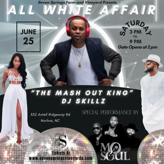 all white affair seven springs farm and vineyard norlina june 25 2022