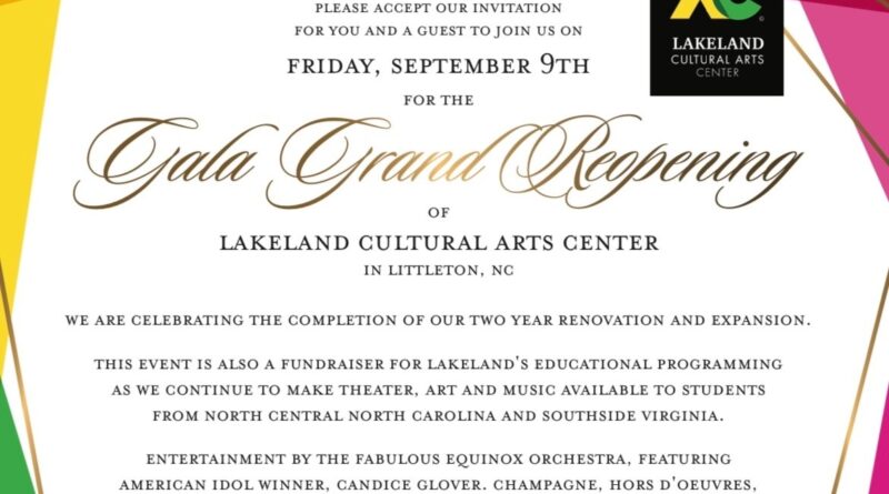 lakeland cultural arts center gala grand reopening littleton lake gaston nc