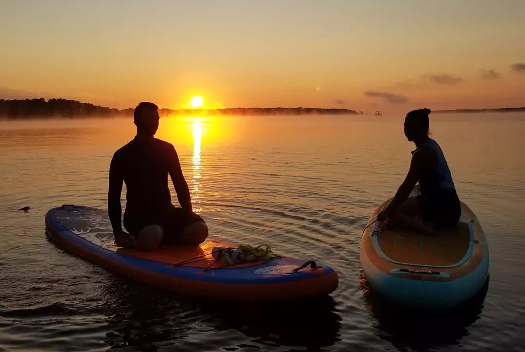 sunrise paddleboard yoga lake gaston yoga henrico nc