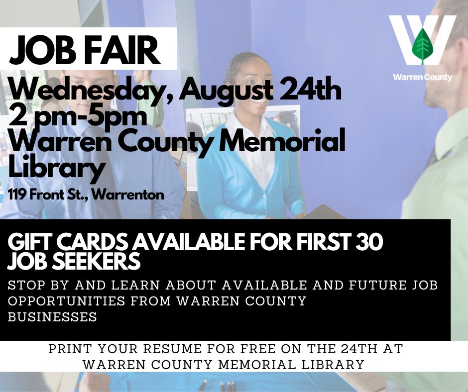 warren county nc job fair august 24 2022