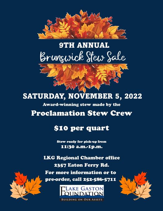 9th annual brunswick stew sale lake gaston littleton nc 2022