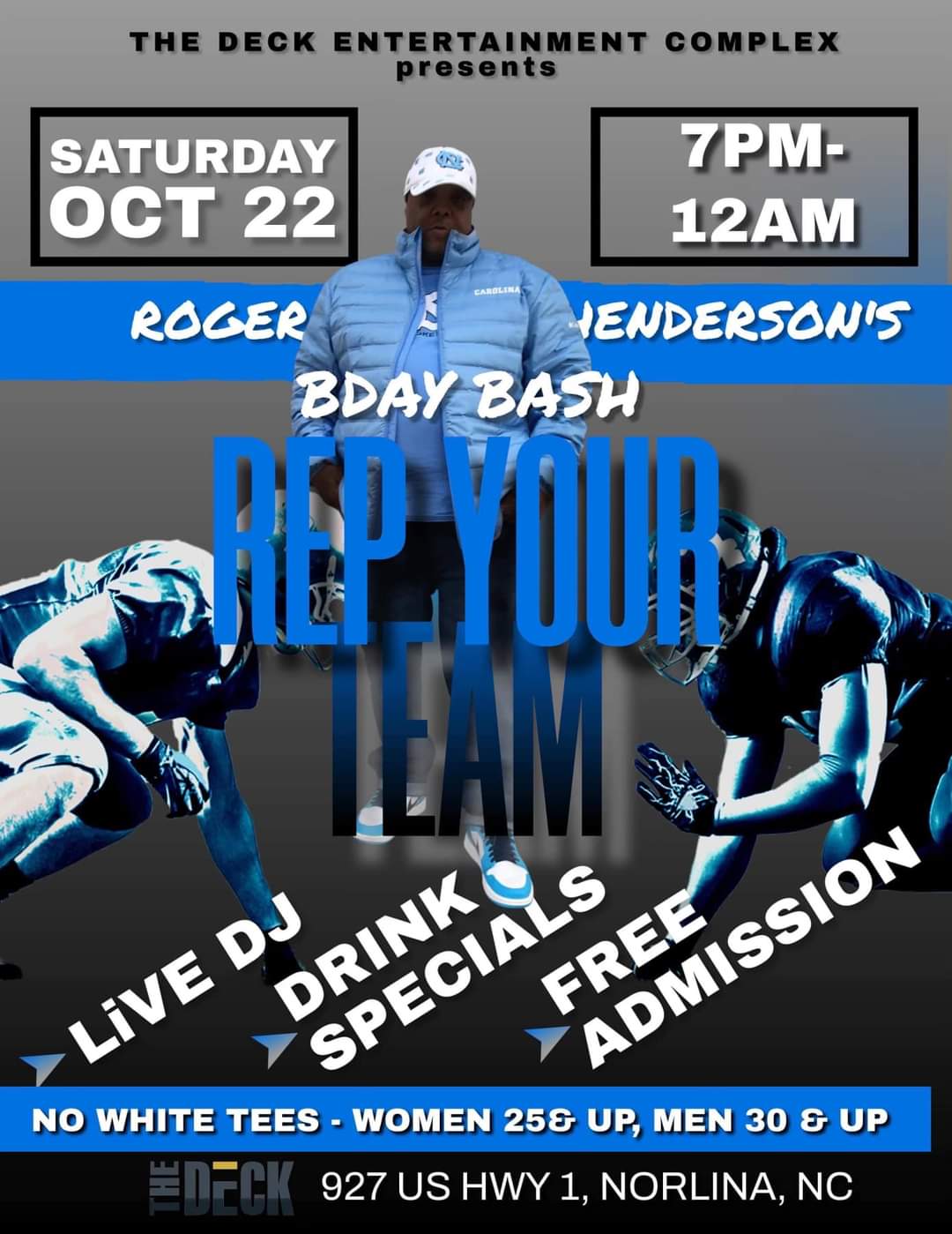 bday bash rep your team the deck entertainment complex oct 22 2022