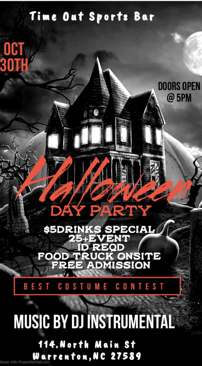 time out sports bar halloween day party warrenton warren county nc 2022