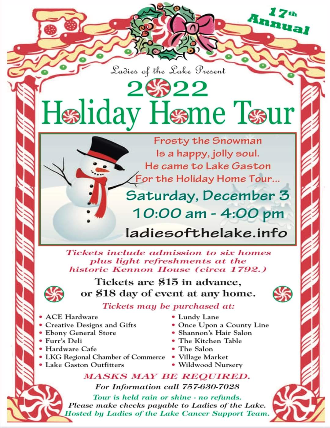 Ladies of the Lake holiday homes tour Littleton nc