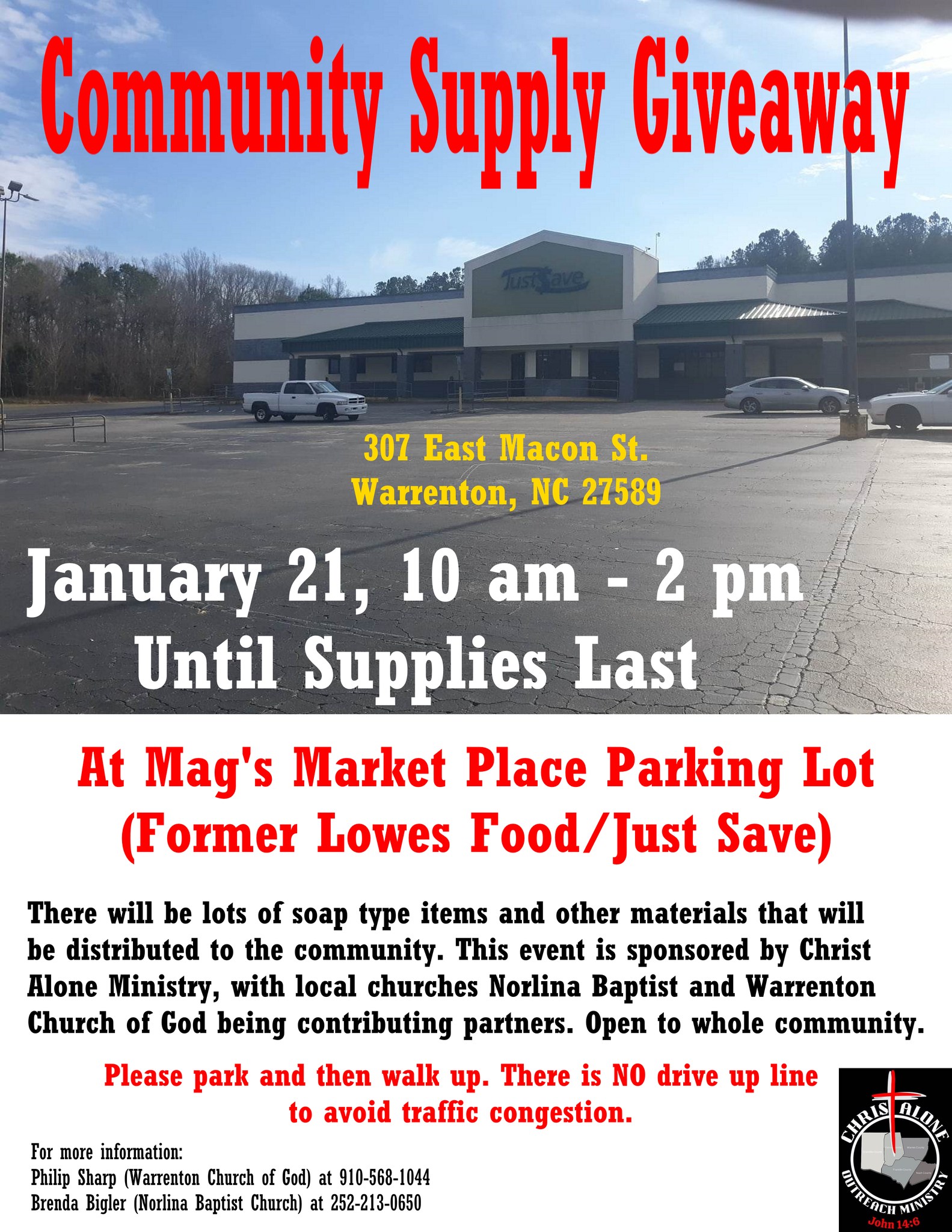 community supply giveaway norlina baptist warrenton church of god mags marketplace january 21 2023