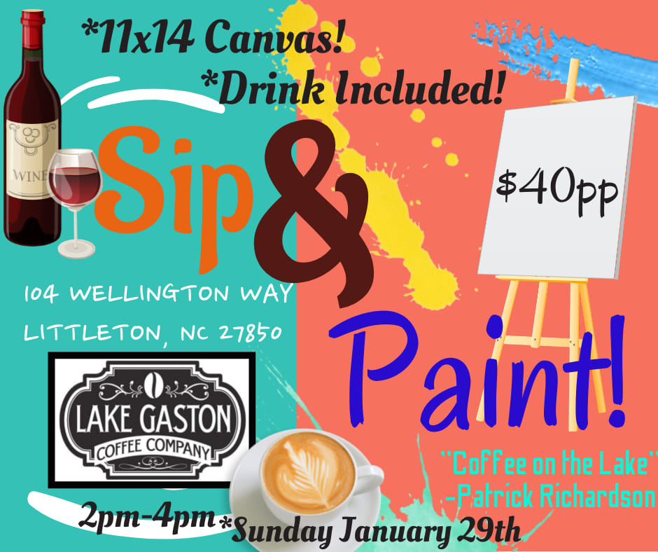 sip n paint lake gaston coffee patrick richardson howling wolf painting and designs littleton nc january 29 2023