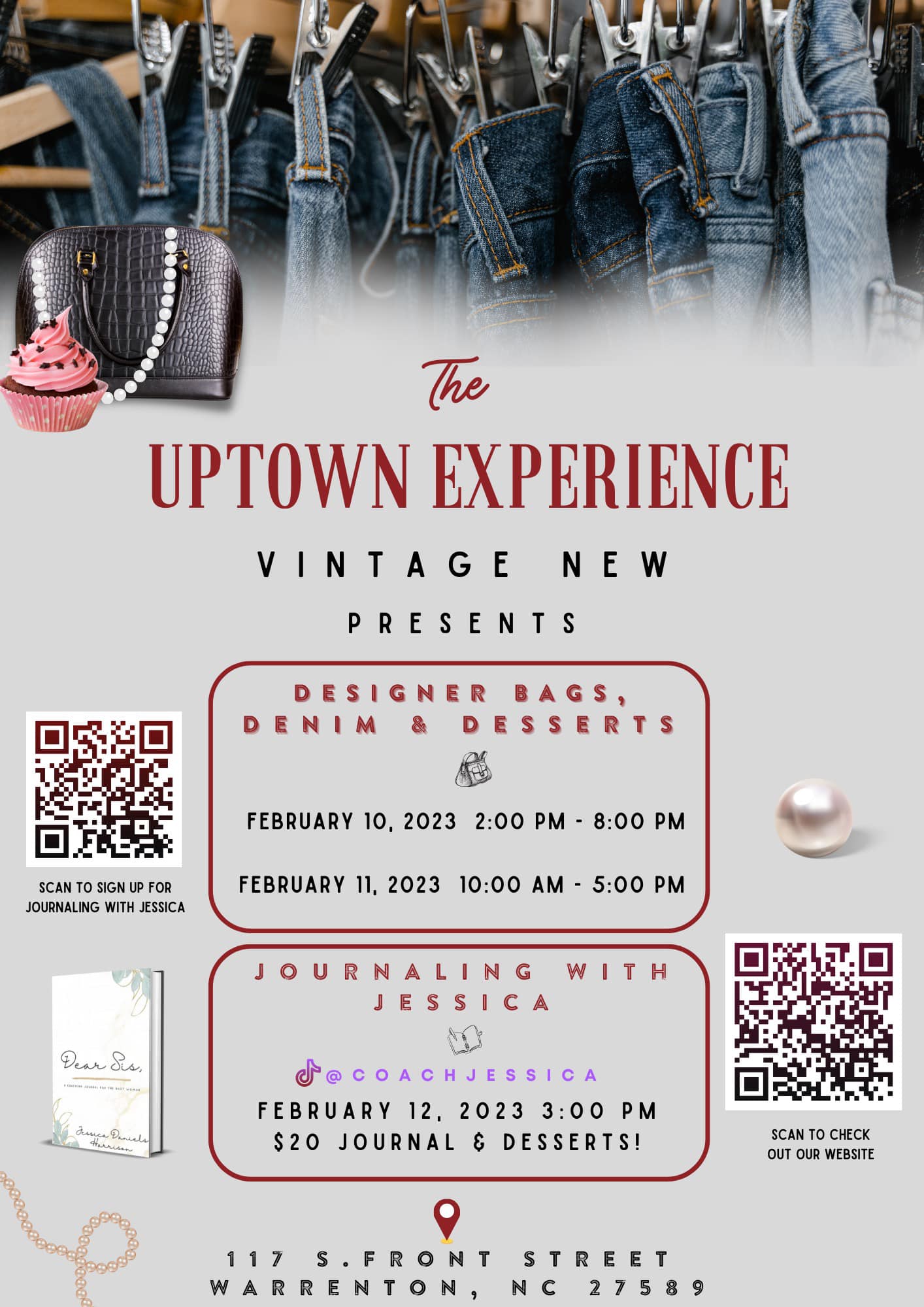 uptown experience vintage new designer bags denim desserts warrenton nc february 10 11 2023