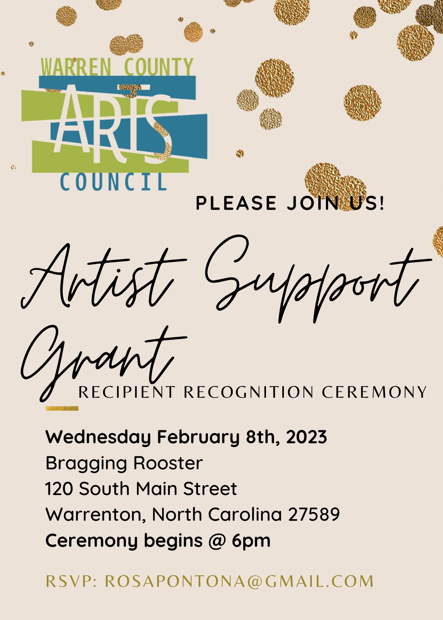 Warren County Arts Council Artist Support Grant Ceremony