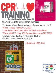 cpr training warren county emergency services warrenton nc february 24 2023