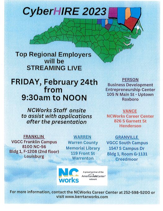 cyberhire ncworks career center warren county memorial library february 24 2023