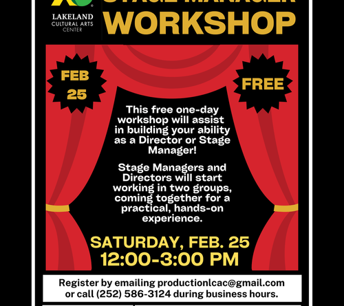 director stage manager workshop lakeland cultural arts center littleton nc february 25 2023