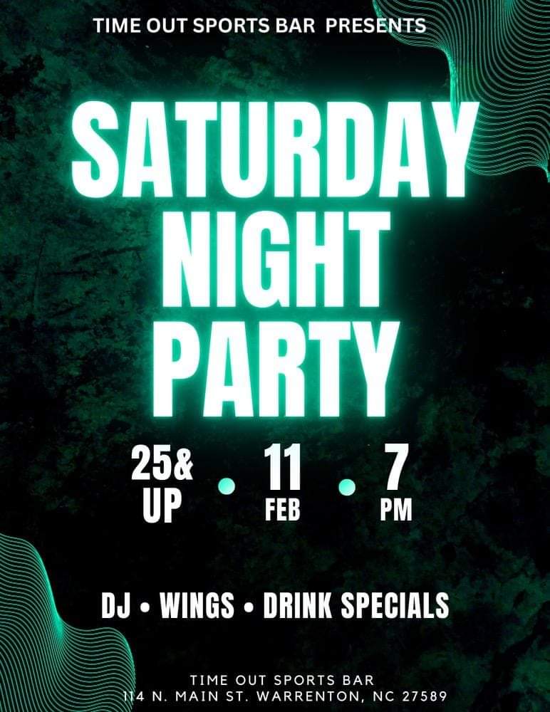 saturday night party time out sports bar warrenton nc february 11 2023