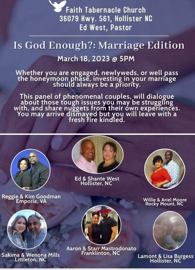 is god enough marriage edition faith tabernacle church hollister nc march 18 2023