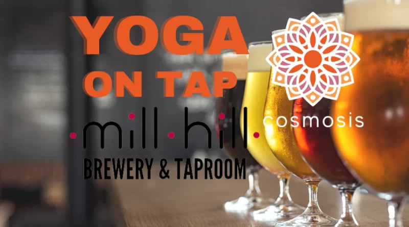 yoga on tap cosmosis yoga mill hill brewery taproom warrenton nc march 26 2023