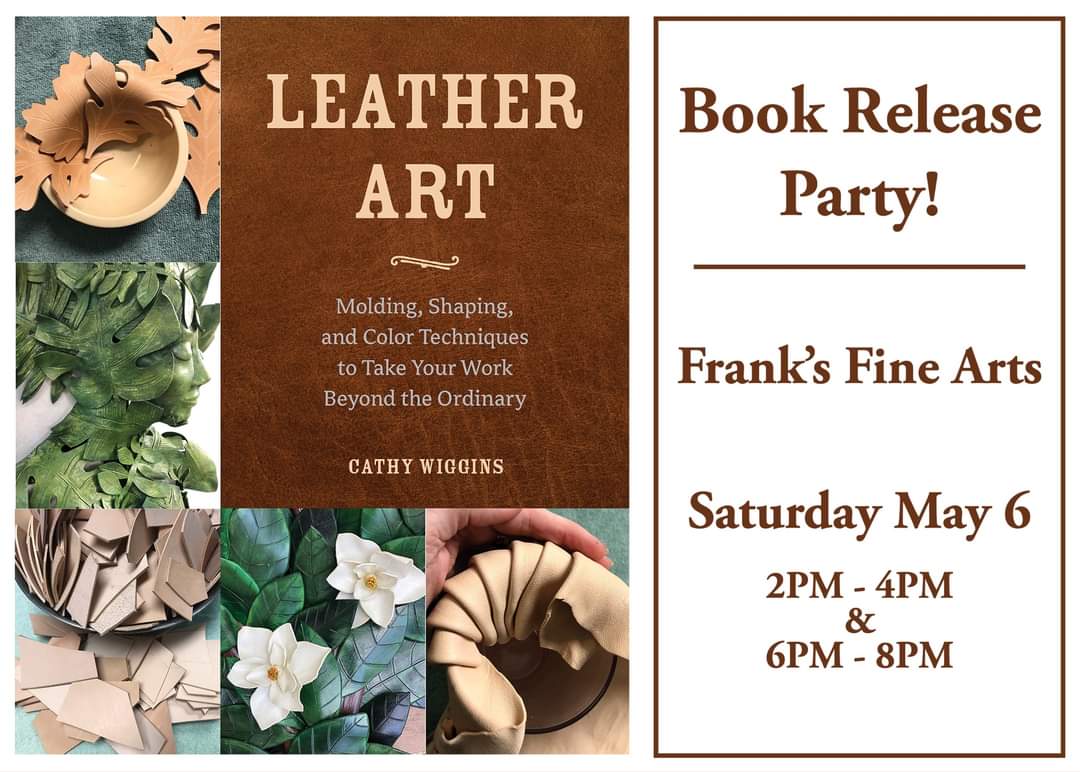 cathy wiggins leather art book release party franks fine arts littleton nc