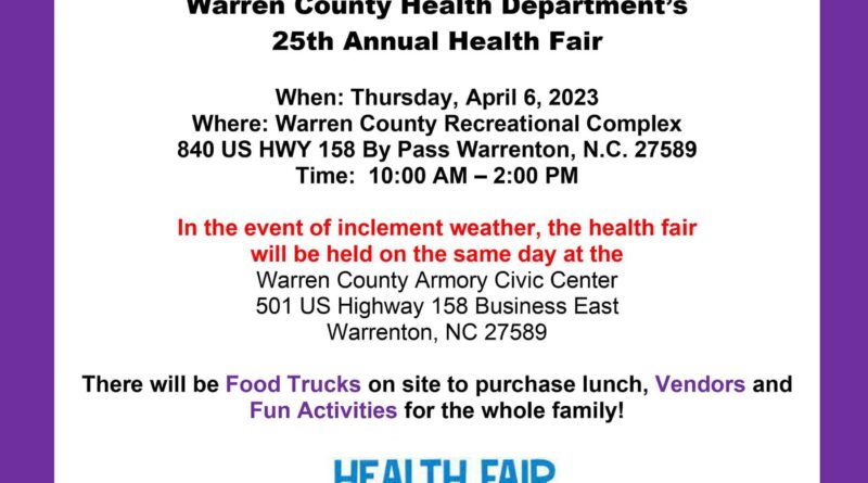 warren county health fair warrenton nc april 6 2023