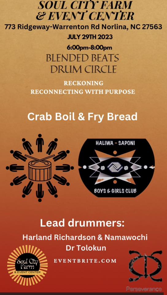 blended beats drum circle soul city farm norlina july 2023