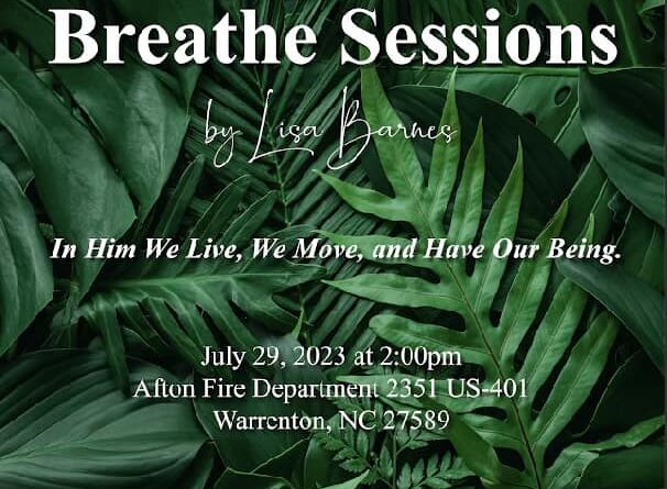 breathe sessions lisa barnes afton fire department warren county nc july 2023