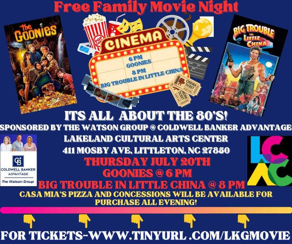 goonies big trouble in little china lakeland cultural arts center littleton nc july 20 2023