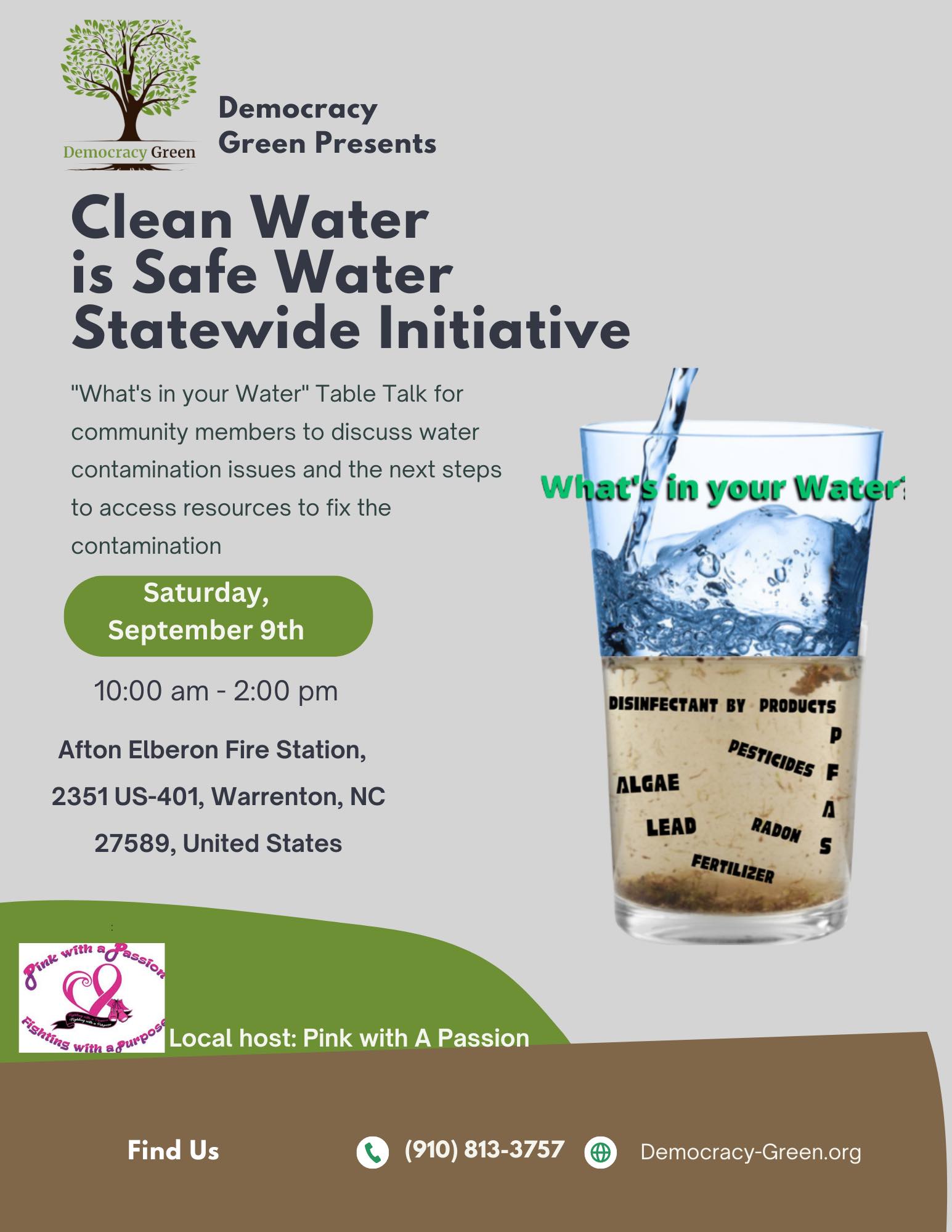 whats in your water clean water workshop pink with a passion warrenton nc
