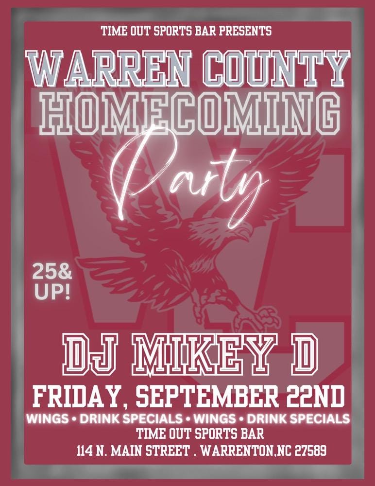 wchs homecoming time out sports bar warrenton nc 2023