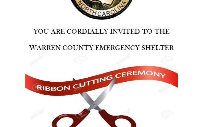 Warren county Emergency Shelter Ribbon Cutting Invite john graham gym warrenton nc