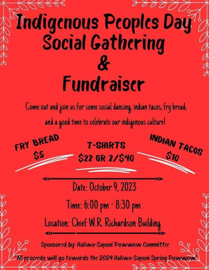 indigenous peoples day social gathering fundraiser haliwa saponi hollister nc october 9 2023
