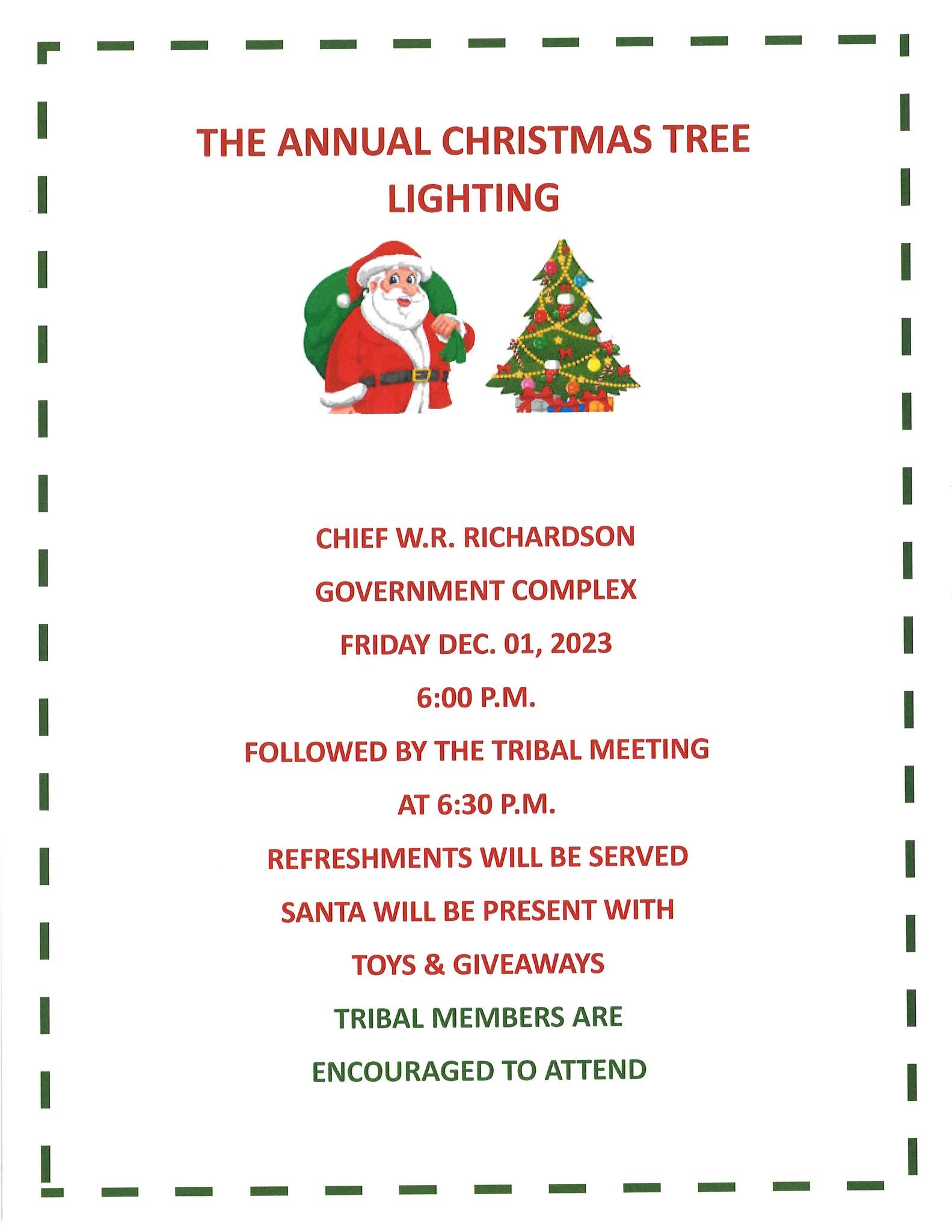 annual christmas tree lighting haliwa saponi hollister nc december 1 2023