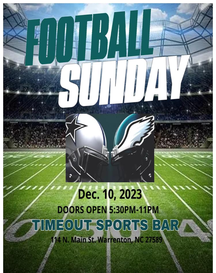 football sunday time out sports bar warrenton nc december 10 2023