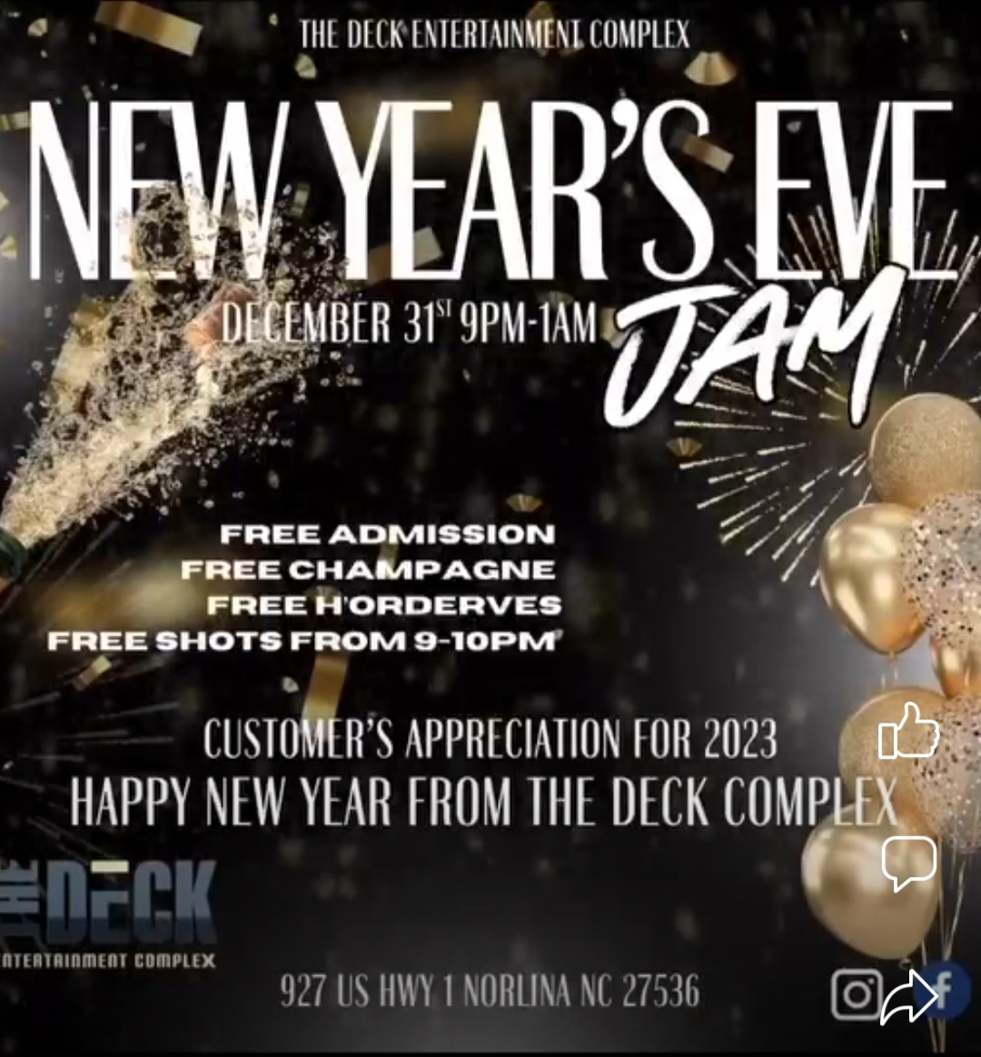 new years eve jam the deck entertainment complex norlina nc
