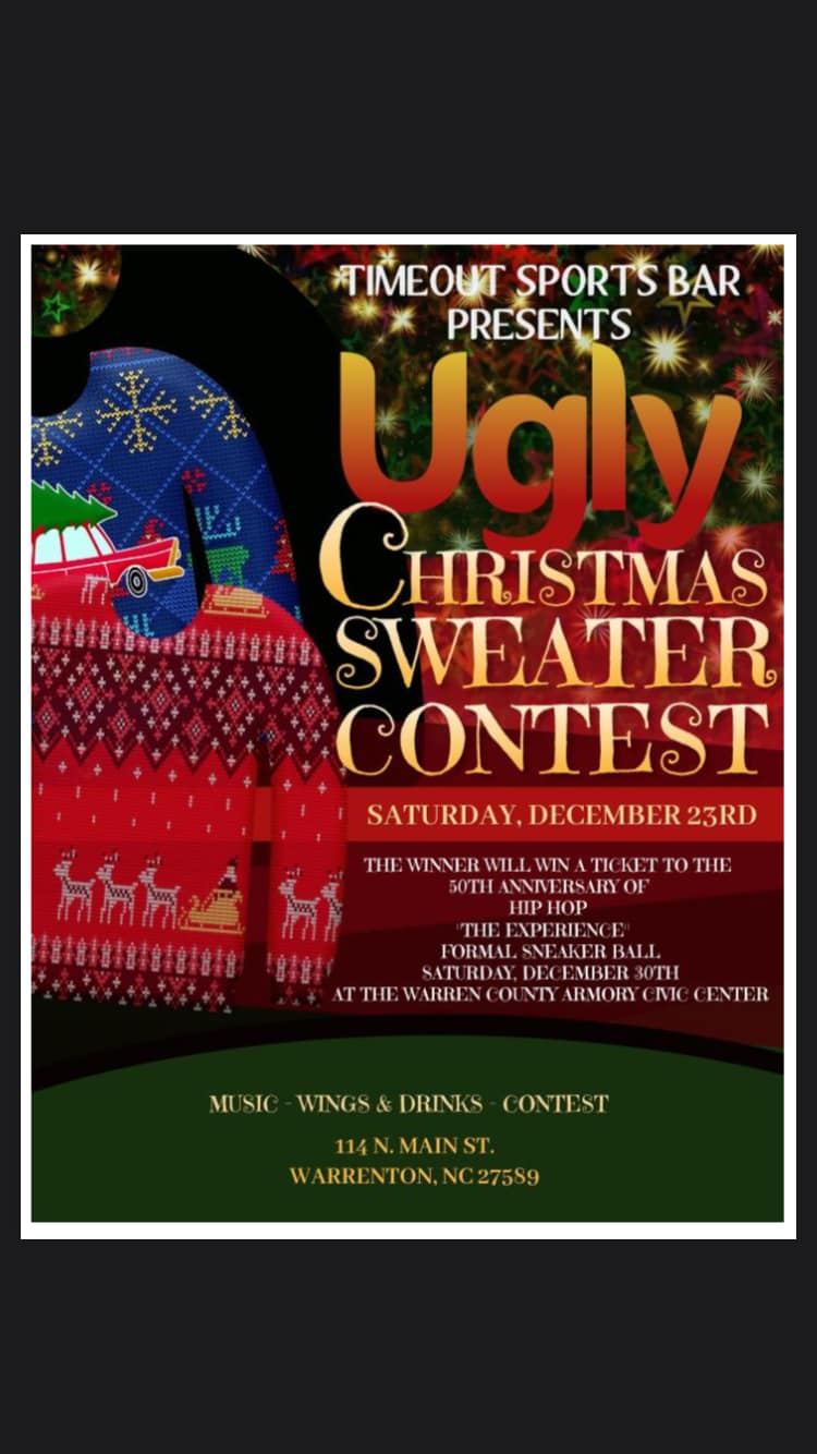 ugly christmas sweater party time out sports bar warrenton nc dec 23 2023