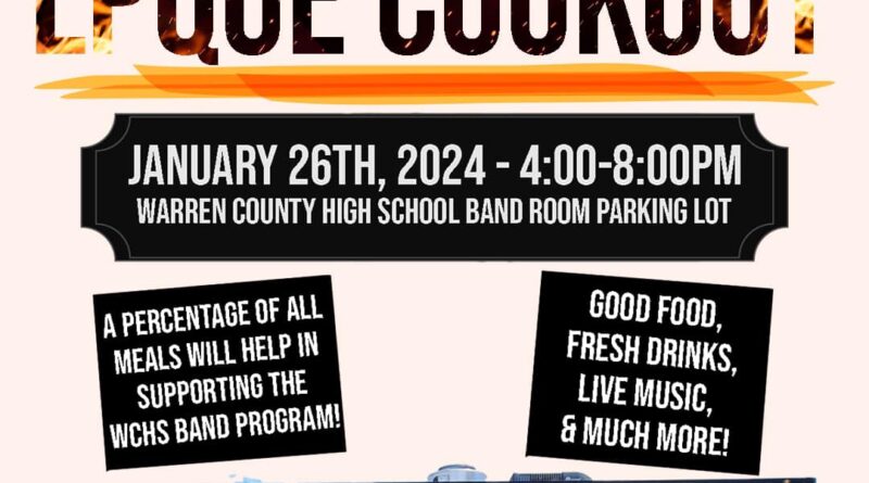 warren county band booster club lawrence and perry bbq fundraiser january 26 2024