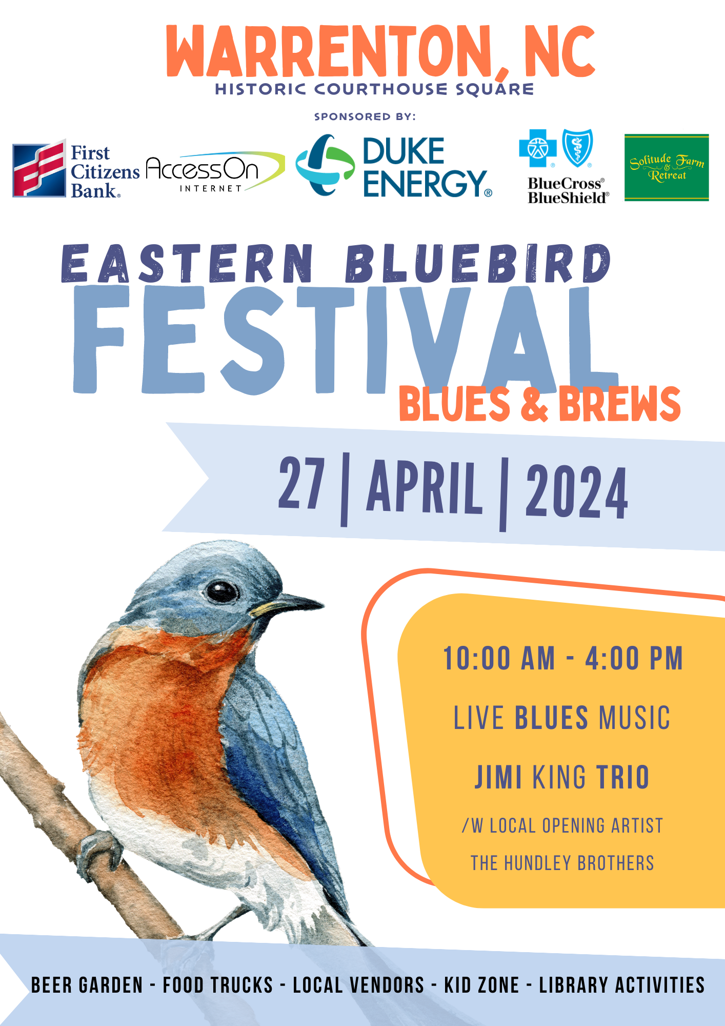 Eastern Bluebird Festival Flyer warrenton nc 2024