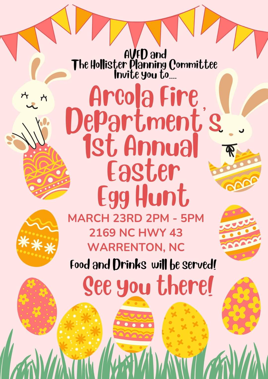 arcola fire department annual easter egg hunt warrenton nc march 2024