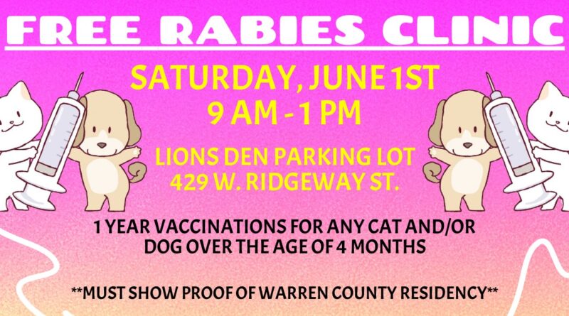 warren county animal control rabies clinic june 1 2024