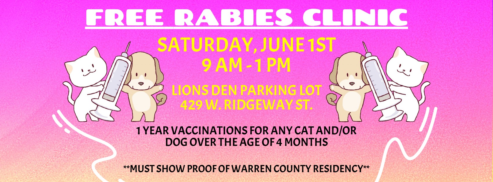 warren county animal control rabies clinic june 1 2024
