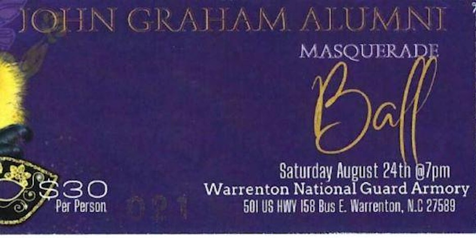 john graham jghs alumni masquerade ball warrenton nc august 2024